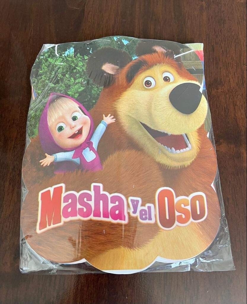 Letrero Feliz Cunpleaños Masha y el Oso