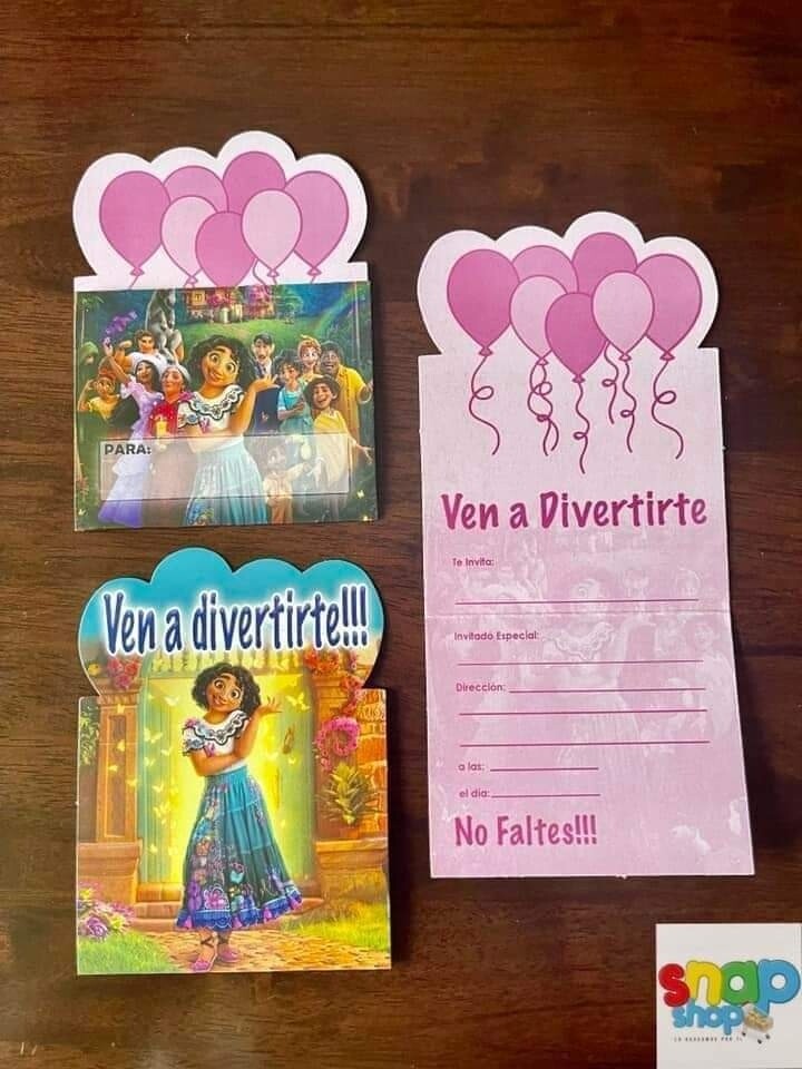 Paquete 10 invitaciones Encanto