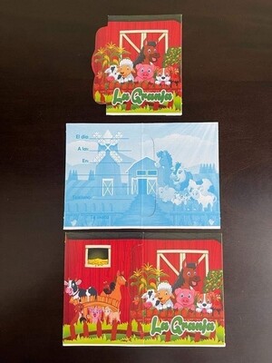 Paquete 10 invitaciones La Granja 