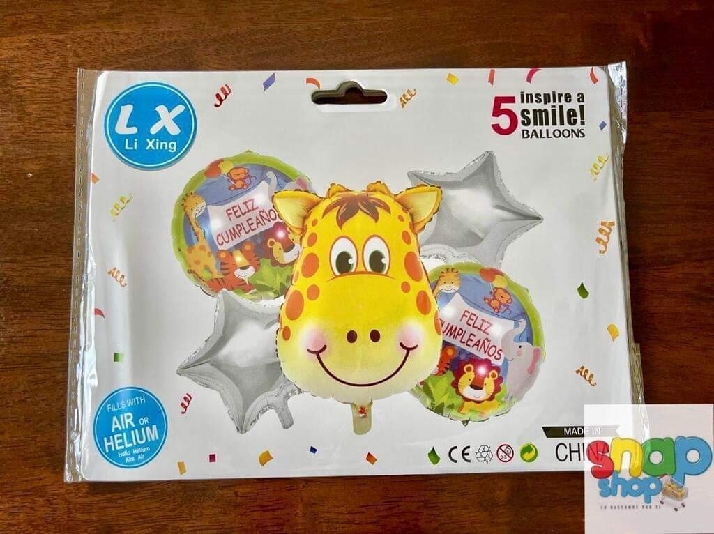 Set de  globos Jirafa safari 