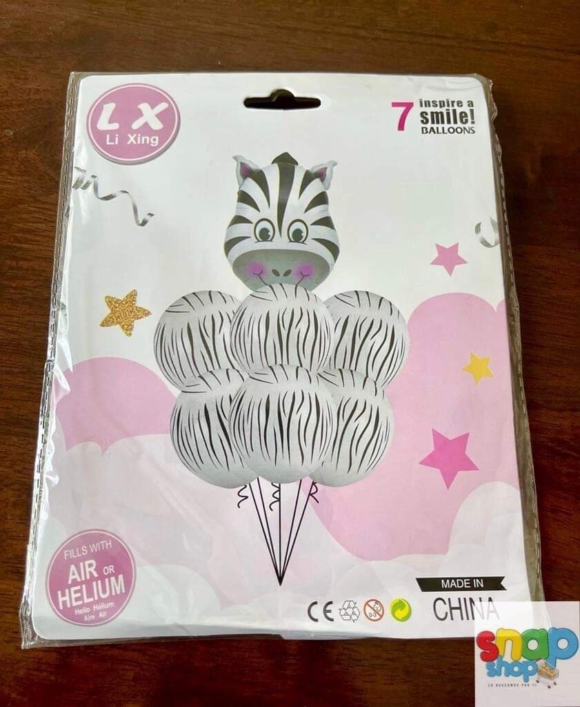 Set de globos Zebra safari 