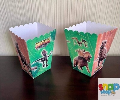 Paquete 6 Cajas para palomitas Jurassic Dinosaurio 