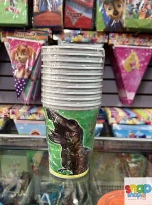 Paquete 10 vasos Jurassic Dinosaurio 