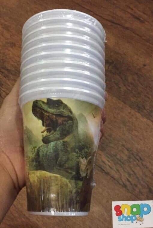 Paquete 10 vasos Jurassic Dinosaurio 