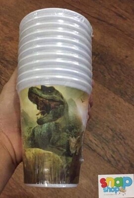 Paquete 10 vasos Jurassic Dinosaurio 