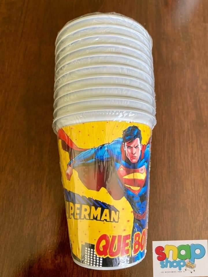 Paquete 10 vasos Super Man