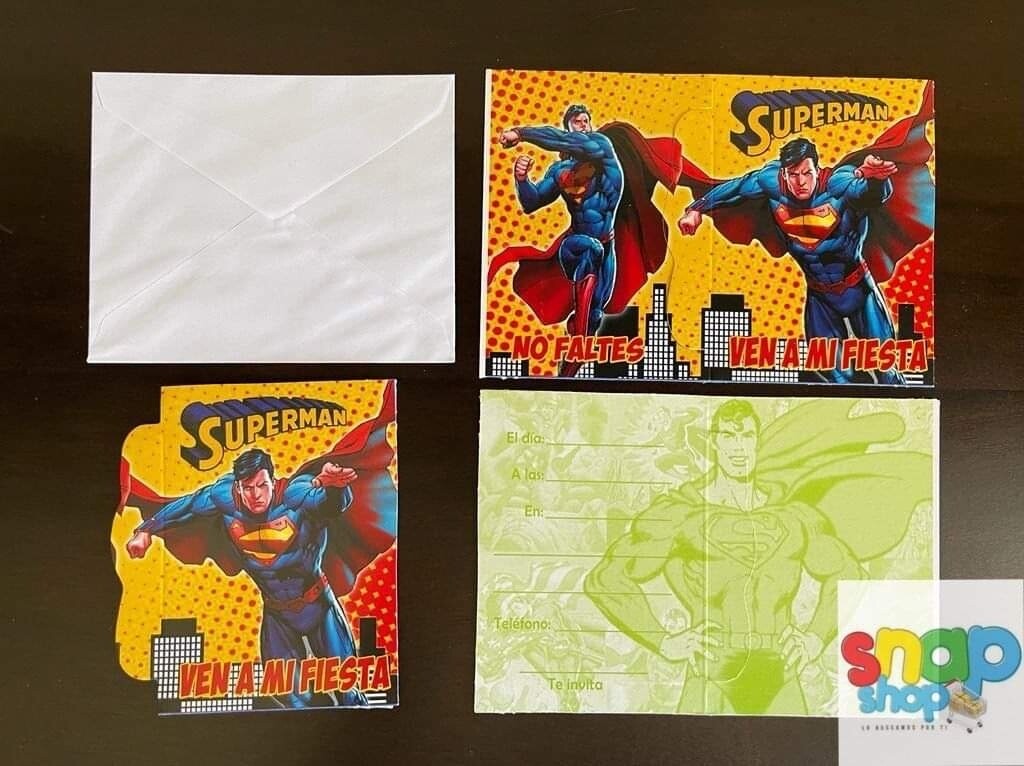 Paquete 10 invitaciones Superman