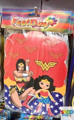 Letrero Feliz Cumpleaños mujer maravilla 