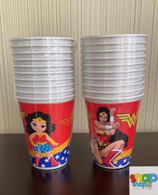 Paquete 10 vasos Mujer Maravilla