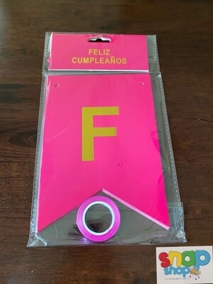 Letrero Feliz Cumpleaños Fucsia 