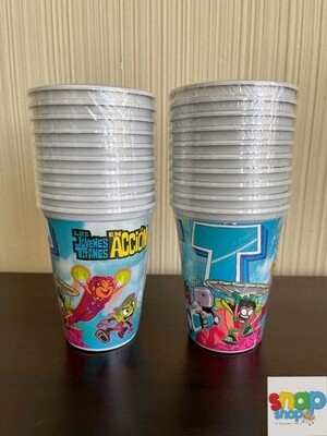 Paquete 10 vasos Jóvenes Titanes