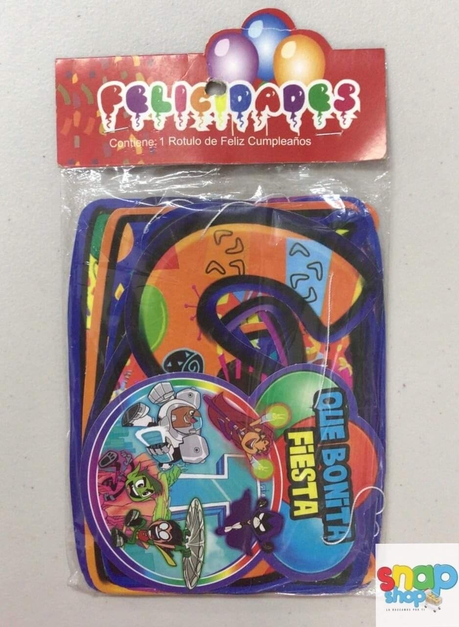 Letrero Feliz Cumpleaños Jóvenes Titanes