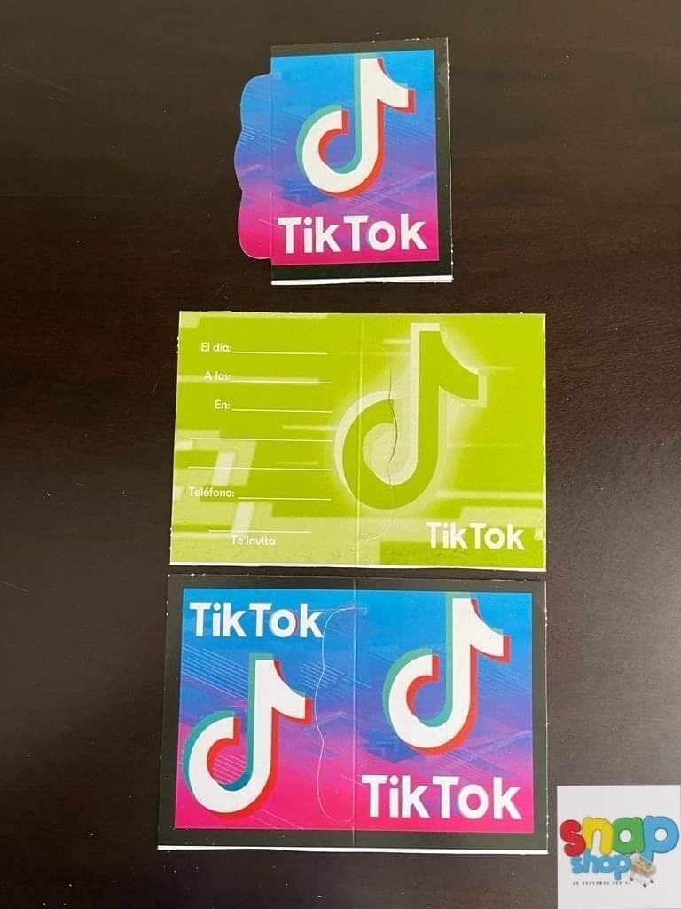 Paquete 10 invitaciones Tik Tok