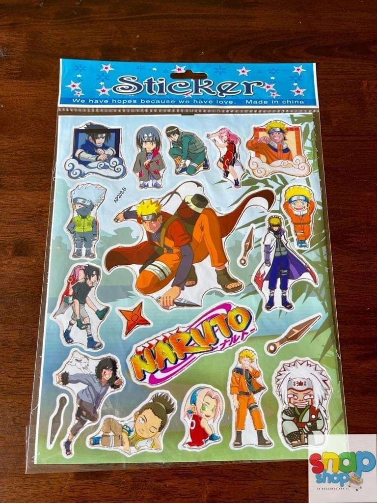 Hoja de Stickers Naruto