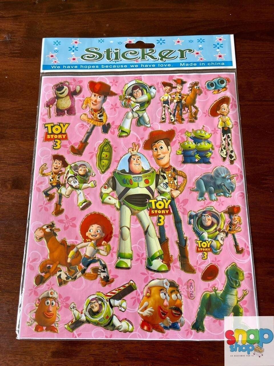 Hoja de Stickers Toy Story 