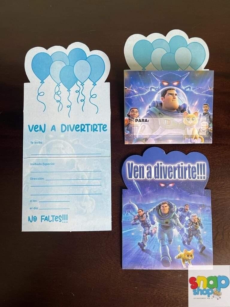Paquete 10 invitaciones Buzz Lightyear 