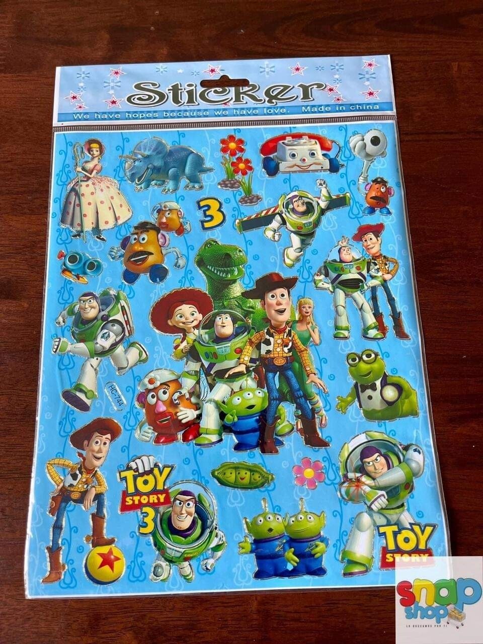 Hoja de Stickers Toy Story