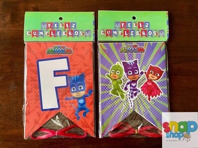 Letrero Feliz Cumpleaños PJ Mask 
