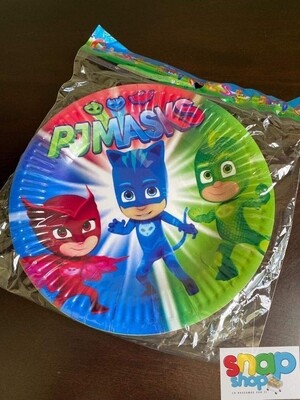 Paquete 10 platos redondos Pj Mask