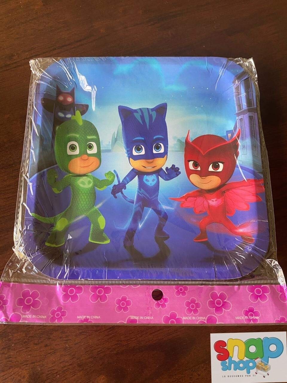 Paquete 10 platos Cuadrados Pj Mask