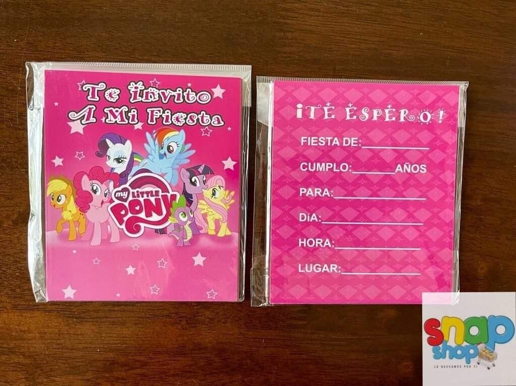 Paquete 10 invitaciones My Little Pony