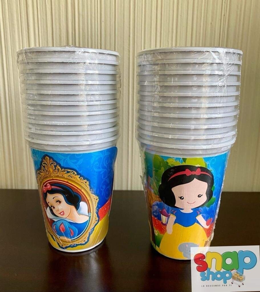 Paquete 10 vasos Blanca Nieves