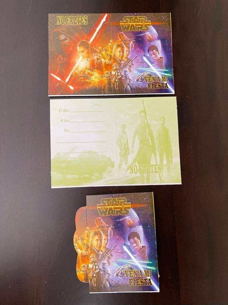 Paquete 10 invitaciones Star Wars 