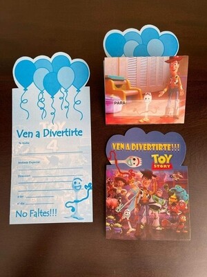Paquete 10 invitaciones troqueladas Toy Story