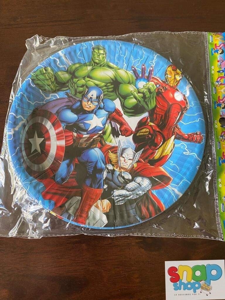 Paquete 10 platos redondos Avengers 
