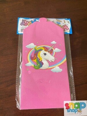 Paquete 10 invitaciones Rosadas Unicornio