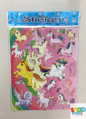 Hoja de Stickers Unicornio
