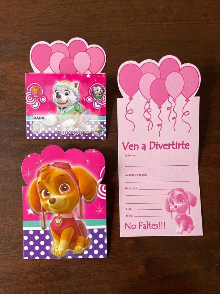 Paquete 10 invitaciones troqueladas Skye