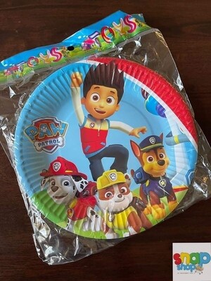 Paquete 10 platos redondos Paw Patrol 