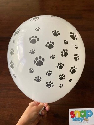 Paquete 24 globos latex Huellitas