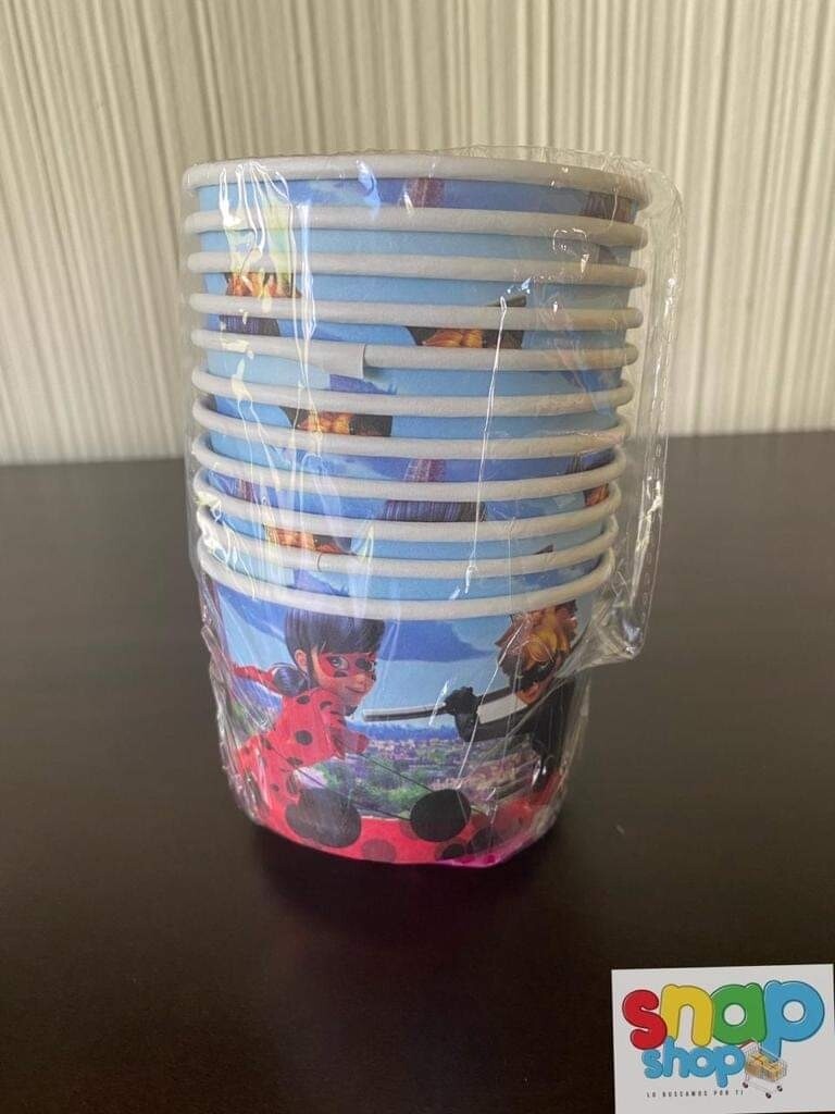 Paquete 10 Mini vasos Lady Bug 