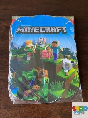 Letrero Feliz Cumpleaños Minecraft troquelado