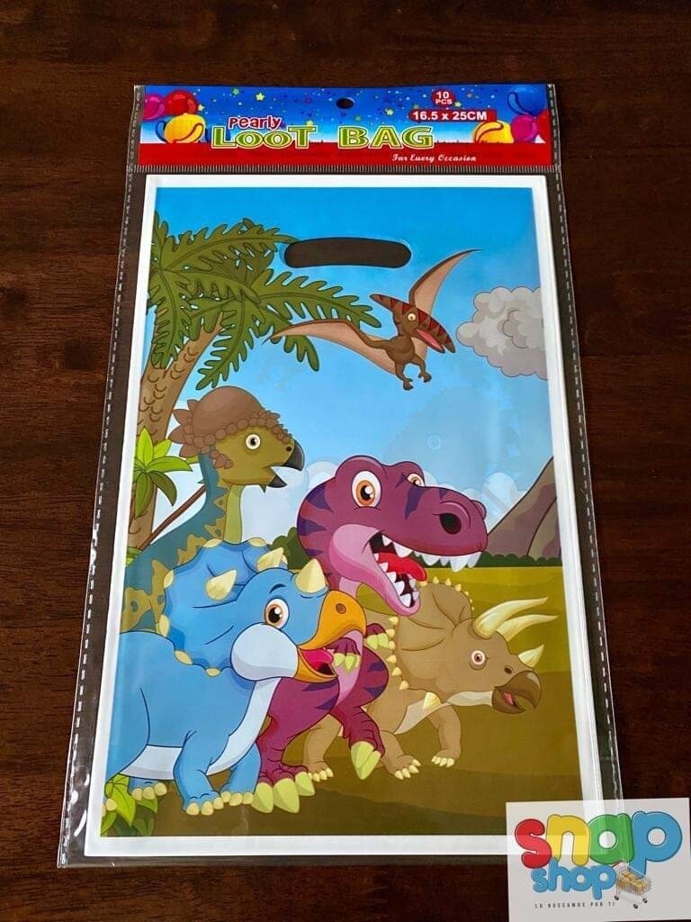 Paquete 10 bolsas para Dulces Dinosaurio