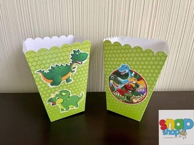 Paquete 6 Cajas para Palomitas Dinosaurio Infantil