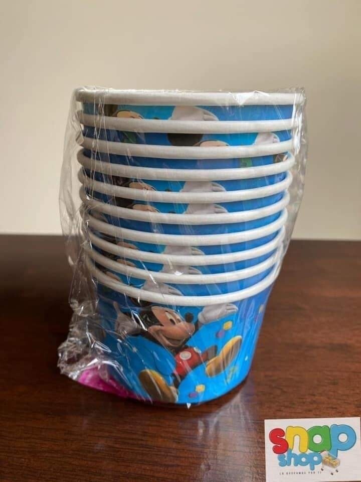 Paquete 10 Mini vasos Mickey Mouse 