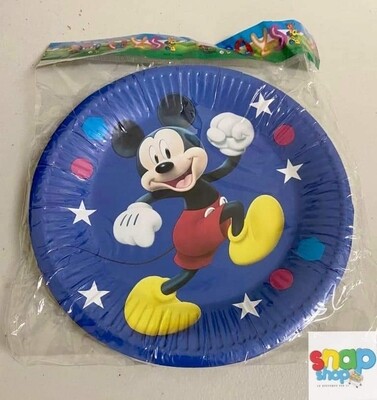 Paquete 10 platos redondos Mickey Mouse 