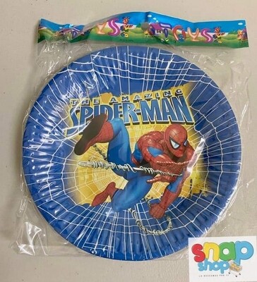 Paquete 10 platos redondos Spiderman