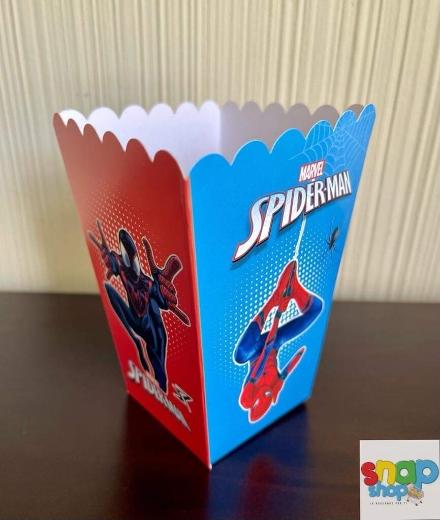 Paquete 6 Cajas para Palomitas Spiderman