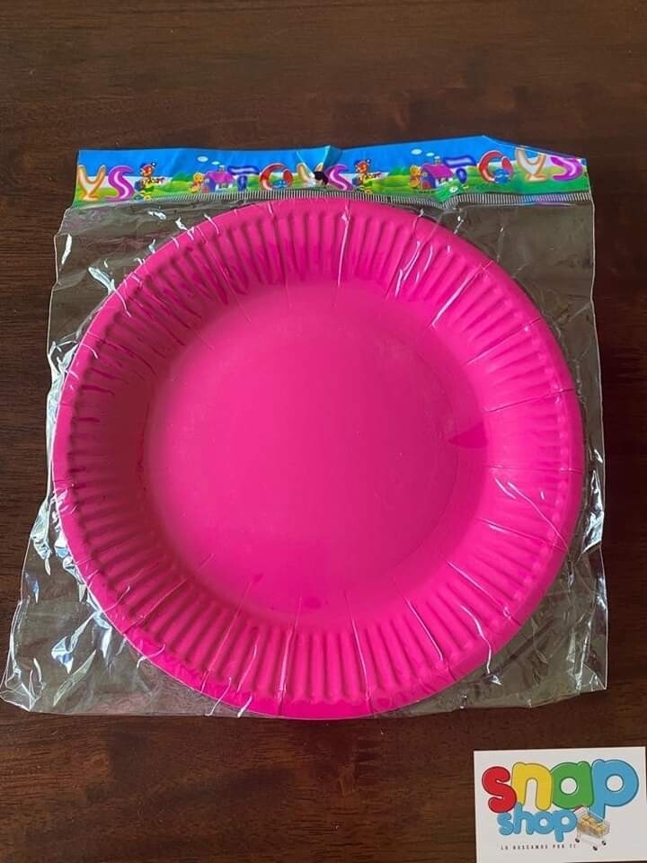 Paquete 10 platos  Fucsia