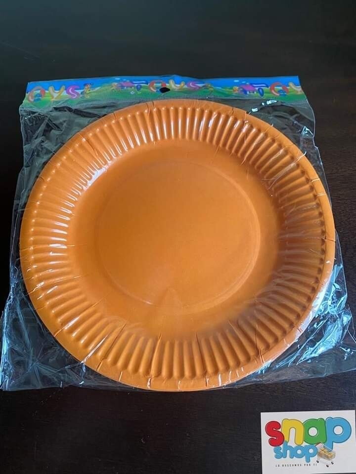 Paquete 10 platos  Anaranjado