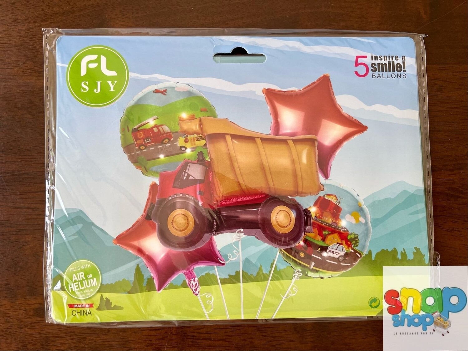 Set de globos Carro Rojo Construcción 
