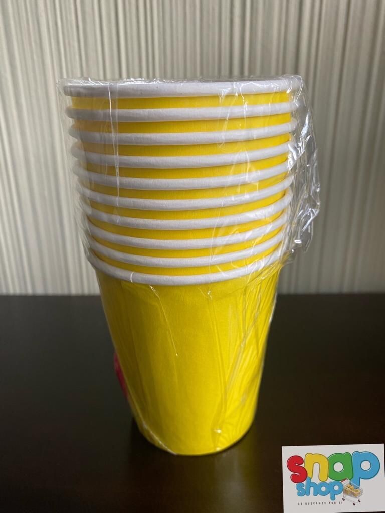 Paquete de 10 Vasos Amarillo