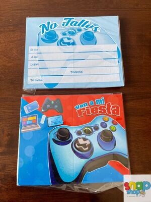 Paquete 10 invitaciones Gamer