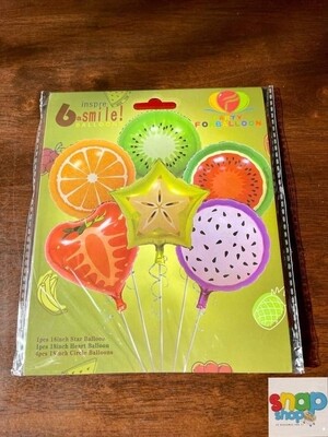 set de globos frutas postres 