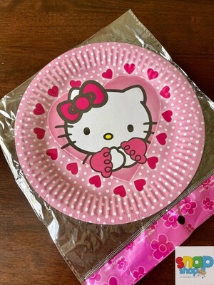 paquete de 10 platos redondos Hello Kitty