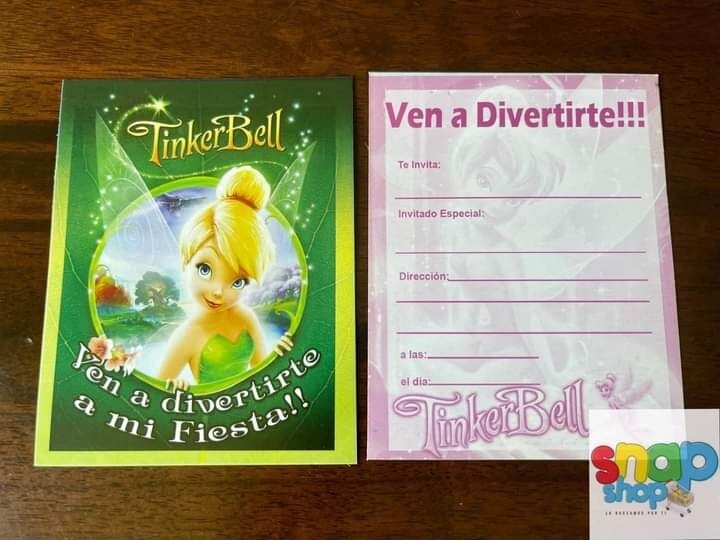 Paquete 10 invitaciones Tinkerbell